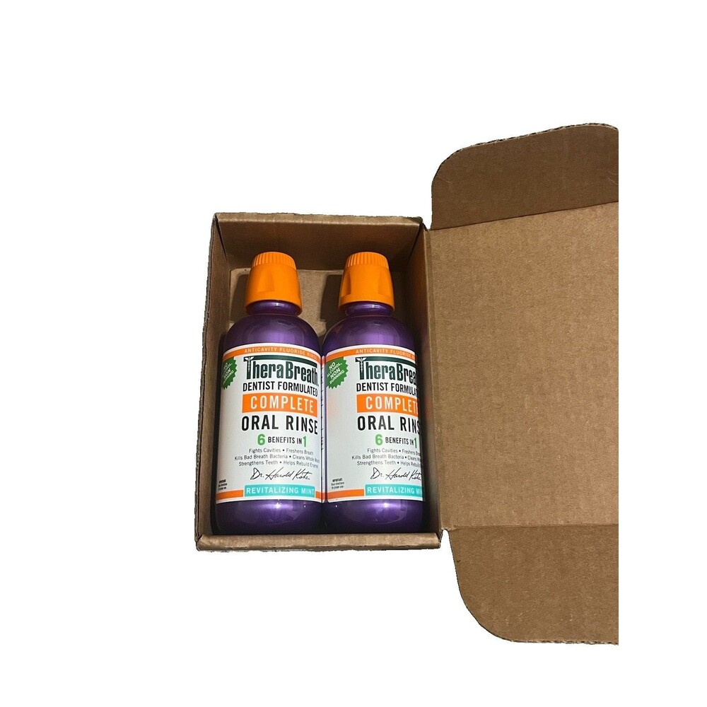 TheraBreath Complete Mouthwash, Revitalizing Mint, 16 fl oz, 2-Pack